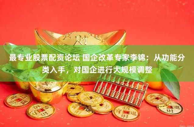最专业股票配资论坛 国企改革专家李锦：从功能分类入手，对国企进行大规模调整